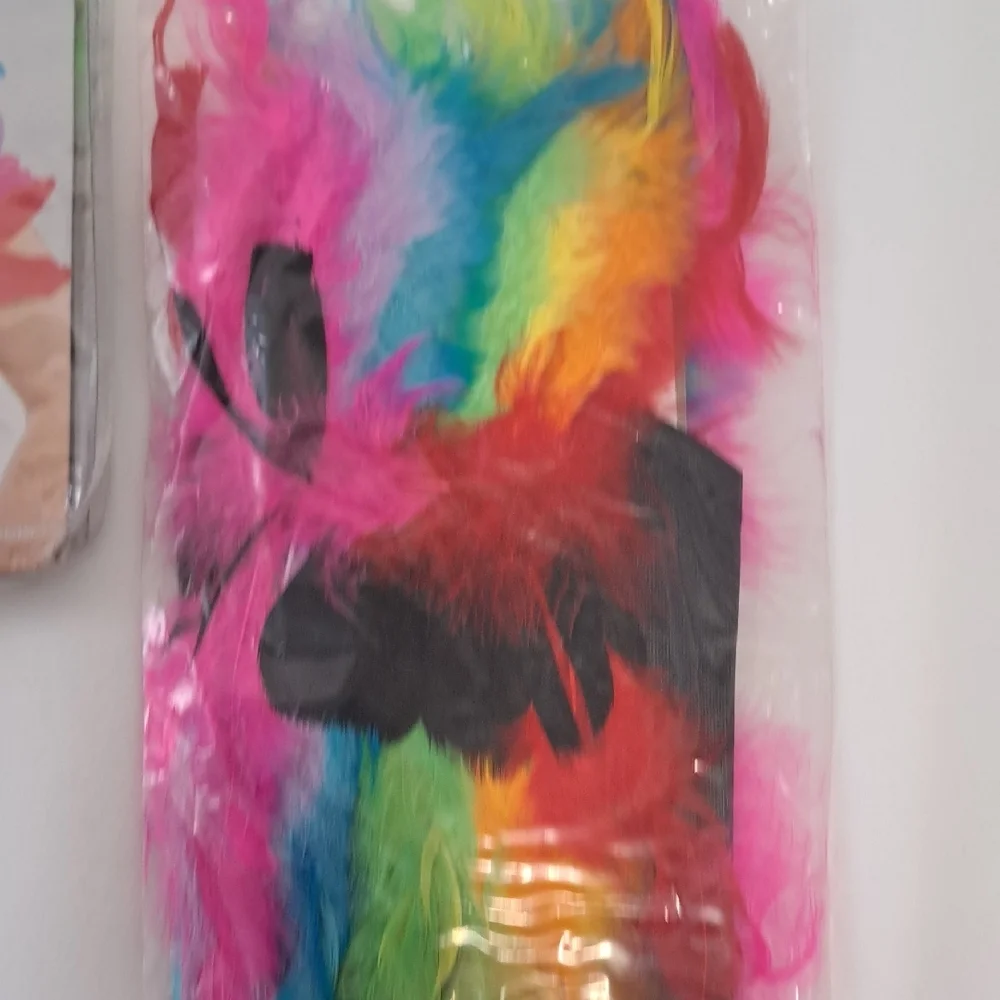Rainbow Vibrant Feathered Party Mask with Jewel Accents Bundle